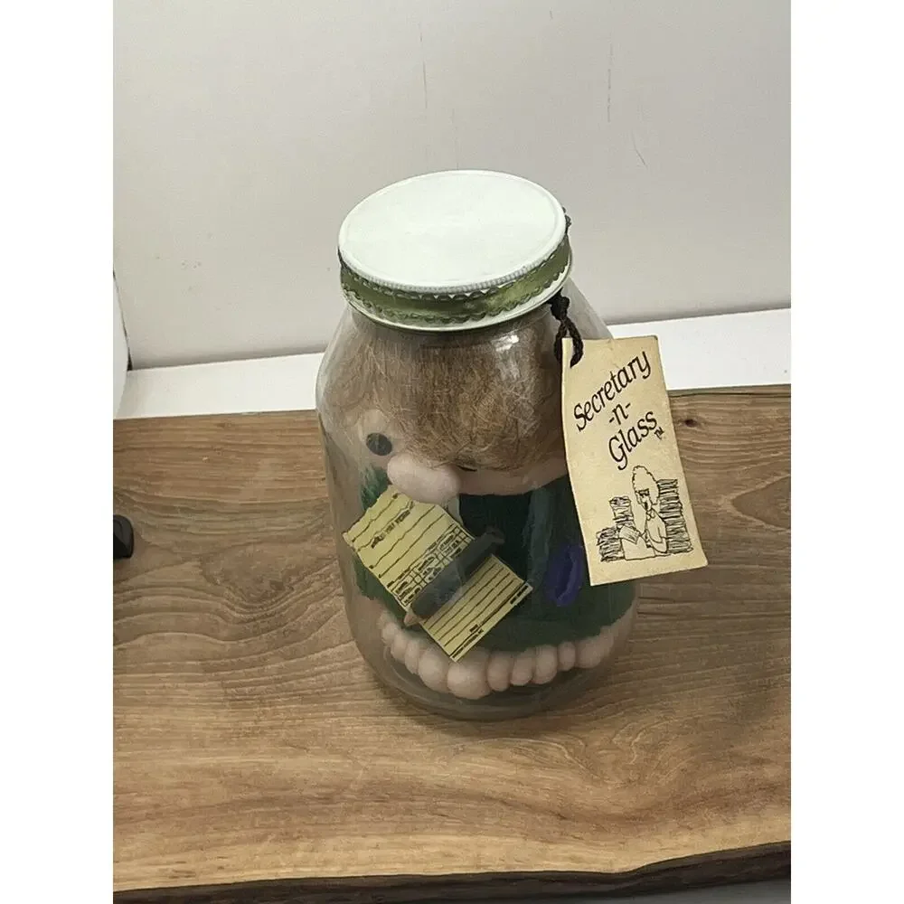 Vintage Diane Gifts Secretary-N-Glass Doll In Bottle Lady in a Jar🔥